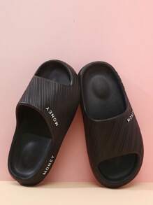 Men's Solid Color Fashion Casual Slip-On Beach Shower Sandals, Versatile Wear