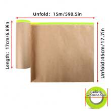 2 Rollen Vorgestrichenes Abdeckpapier zum Malen, Klebeband und drapieren für Maler, Schutzpapierrollen mit Farb-Haftkleber zum Abdecken von Fußleisten, Rahmen, Autos und Karosserien