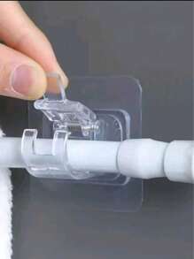 1pc Punch-Free Multi-Functional Telescopic Rod, Simple Installation, Perfect For Bathroom Shower Curtain Rod, Balcony Drying Rod, Wardrobe Hanging Clothes Rod, Door Window Hanging Curtain Rod, Curtain Rod Holder, Bathroom Accessories Home Bathroom Decor Back To School