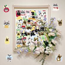 50pcs Cartoon Animal Bulldog Doodle Hand Painted Original Cute Dog Decorative Storage Box Picture Book Home Stickers Wall Decor Room Decor