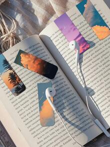 5 PCS Twilight Whisper Magnetic Bookmarks And Water Color Bookmarks Set, Double-Sided Magnetic Page Markers For Reading, Ideal Student Supplies And Gift For Book Lovers, Perfect For All Books And Notebooks , Back To School Gifts - Multicolor - View 5