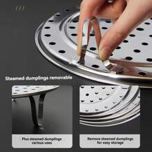 1pc Multi Functional Stainless Steel Steaming Rack, Detachable Waterproof Steaming Compartment, Household Kitchen, Multi Specification Steaming Basket Plate, Pressure Cooker Steaming Rack