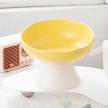 shuo ni mao yi Cat Bowl Ceramic Cat Food Bowl Dog Bowl Food Bowl Cat Bowl Rice Bowl High Footed Dog Drinking Bowl Diagonal Mouth Large Bowl Pet Specific