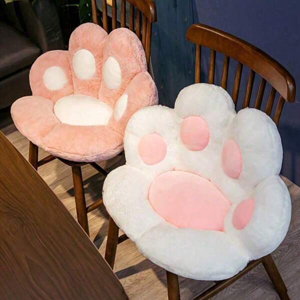 1pc Cartoon Bear Paw Half Wrap Around Cushion, Office Seat Cushion, Cat Paw Cushion, Home Decor, Christmas Decor Holiday Cushions Cushions For The Home Room Decor Aesthetic Room Decor Living Room Decor Chair Office Chair Chair Cushion