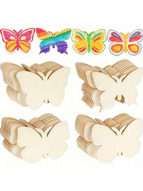 4/8pcs Butterfly Wooden Arts And Crafts, Suitable For Graduation Decoration, DIY Painting And Scribbling Wooden Butterfly Shapes, Home Decor, Creative Woodwork, Applicable For Birthday Party, Garden, Patio And Holiday Decoration,For School Supplies,Back To School