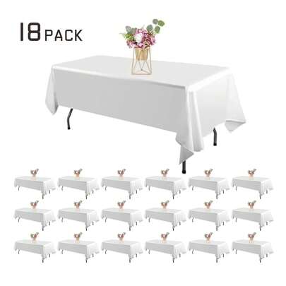[ Wedding Selection ]6-10-12 Pack White Tablecloths For Rectangle Table - 60 X 102 Inch Tablecloths For 6 Foot Rectangle Tables. Stain And Winkle Resistant Polyester Washable White Table Cloths For Parties Wedding Dining