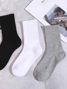 Kit 6 Pairs Of Youth Long Socks 40-46 - Grey - View 2