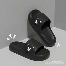 Chinelo Unissex para Casal, Material EVA, para Uso Interno/Externo, Banheiro, Anti-Odor, Sola Macia, Antiderrapante, Silencioso. - Preto - Ver 6
