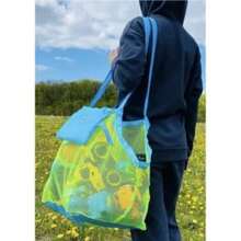 1pc Foldable Mesh Toy Storage Bag For Outdoor, Travel And Beach