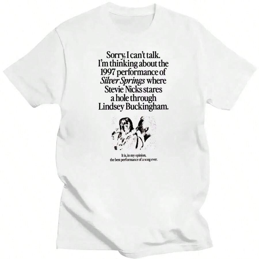 I'm Thinking About The 1997 Performance Of Silver Springs Shirt Nicks And Buckingham Fleetwood Tee The Dance Music T-Shirt - trắng - Xem 1