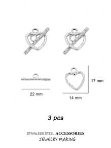 3 Stücke/Set Edelstahl Toggle OT Verschlüsse, Haken Schnallen Verbinder, Silber und Gold für Armband, Halsketten Herstellung, Herz, rund und andere Formen, 18 Karat Gold Schmuck, Accessoires, Halsketten Verlängerung, Schmuckherstellung, Armband Werkzeug, Kleinigkeiten, Anhänger für Schmuckherstellung, Bastelzubehör, Halsketten Verlängerung, Armband Verlängerung, Anhänger für Schmuckherstellung, Schmuck Zubehör & Komponenten, Schmuckherstellung Verschlüsse & Haken