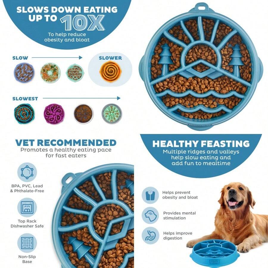 Fun Feeder Slo Bowl Mountain Large Blue