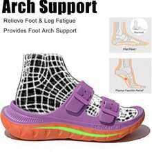 GLOBALWIN Recovery Slides For Women Mia Comfortable Sandals With Arch Support Indoor Outdoor Cloud Slippers Reduce Stress On Feet Lightweight                Summer - SS235 仙客來 山梅花橙 - 查看 8