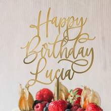 Personalized Acrylic Birthday Cake Topper ,Custom Script Cake Topper Name For Birthdays And Party ,Customizable Gold/Silver Cake Topper ,Custom Name Cake Topper ,Personalized Wedding Cake Topper ,Anniversary Cake ,Couple Cake Topper. - Birthday Cake Tags - View 4