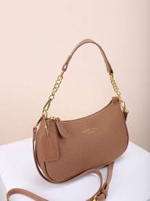 1pc PU Soft Face Shoulder Underarm Bag, Elegant Shoulder Bag, Casual Versatile Texture Chain Crossbody Purse, Solid Color Casual Daily Bag, Suitable For Daily Use - Travel, Work Or Shopping, College Classroom, Commuting, Shopping, Dating, Women's Gift, Business Commute