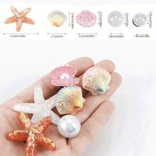 12pcs Resin Starfish Seashells And Faux Pearl For Shoes Charms Shoes Accessories, Suit For Girls For Women Gift, Cute Accessories For Women Shoes