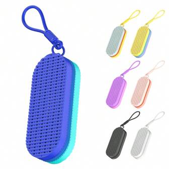 JoyMaySun Professionele siliconen zwembrillenhoes, opbergdoos voor beschermende brillen, valbestendig, ademend, krasbestendig, draagbare en opvouwbare opbergtas, strandbenodigdheden, strandaccessoires, zwembadfloat