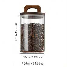 EGKEA 1 个 650ml - 1100ml 红木盖玻璃罐，大号储物罐，食品储存容器，带手柄玻璃罐，香料罐，谷物容器 - 透明 - 查看 11