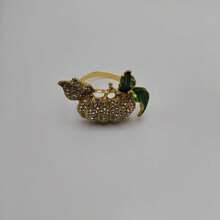 New Rhinestone Pumpkin Pattern Napkin Rings, Wholesale Hotel Tableware Napkin Holders, Holiday Dinning Accessories