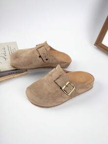 Cork Thick Sole Mule Slippers, Comfortable Slip-On Sandals, Retro Casual Closed Toe Slippers For Students, Summer Wear (Size Runs Small, Suggest Ordering One Size Up)