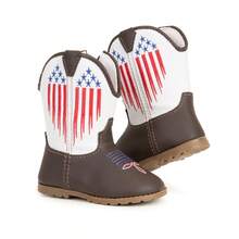 Baby Texan Booties Cheap Soft Comfortable Children's Shoes + 01 Pair Of Cotton Socks Ubuntu Baby Promotion - 藍白色 - 查看 7