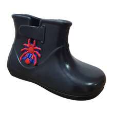 Galocha Bota Aranha Rosa Lilás Preto Spider Flor Infantil Frio Chuva Impermeável 17 ao 24 Menina Menino