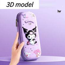 Sanrio صندوق قرطاسية كبير السعة من سانريو كورومي هيلو كيتي سيناموريل وردي أزرق بنفسجي، علبة أقلام، حقيبة تخزين مقاومة للسقوط، حلوة وإبداعية، هدايا للسيدات الشابات والطالبات لمناسبات مثل عيد الميلاد والسنة الجديدة