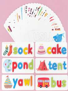 26pcs Wooden English Alphabet Letter Spelling Game, Educational Numeral Blocks Toy, With Kids Certificate
