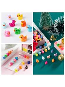 20/30/60 pièces Mini canard en résine coloré. Décorations pour terrarium de jardin féerique, aquarium, plantes en pot DIY, slime et artisanat. Charmes pour fête et cadeau (aléatoire)
