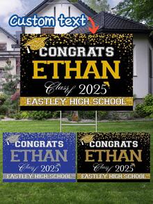 1pc Personalized Customized 2025 Campus Graduation Site Card, Can Upload Name And Class For Exclusive Customization, Waterproof Lawn Card Suitable For Outdoor Campus Venues - Multicolor - View 1