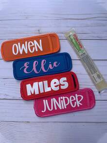 1pc Custom Name Popsicle Neoprene Insulated Sleeve, Custom Name Letter Solid Color Popsicle Sleeve, Frozen Popsicle Sleeve, Colored Popsicle Sleeve Bags, Reusable And Washable Summer Popsicle Sleeve,Christmas Gift Supplies - Multicolor - View 3