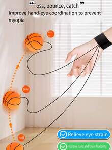 Wrist Bounce Ball With Rope, Elastic Swing Ball Stress Relief Toy - Multicolor - View 7