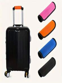 1pc Fashion Luggage Handle Wrap - Luggage Tag Identifier, Suitable For Travel, Cruise, Airplane, Fits Most Luggage Handles, Luggage Handle Grip Cover, Trolley Handle Sleeve, Mobility Aid Handle, Wheelchair, Elderly Grab Bar, Stroller Handle Protection, Random Color