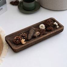 长方形木制装饰和储物托盘 - 非常适合家居装饰、蜡烛展示和整理小物品 - 彩色 - 查看 2