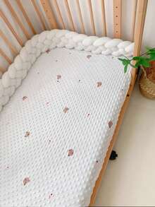 1 件婴儿床保险杠针织加厚护栏，防震防撞保护，加厚高垫包裹，儿童房装饰
