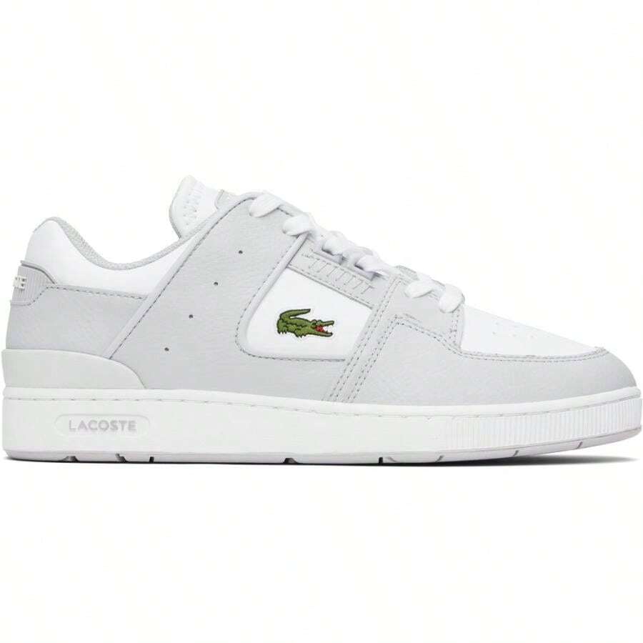 Lacoste White & Gray Court Cage Leather Sneakers - Default - View 1
