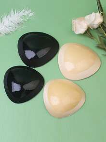 2pcs Washable Bra Cup Inserts For Bikini Tops Bra Cup Inserts, Sports Cup Inserts Push-Ups Breathable, Removable For Women, Heart-Shaped Breast Pads Self-Adhesive Chest Pads For Women Bikini Swimsuits Push-Ups Thickened Breathable Sponge Bra Insert Pads - Multicolor - View 4