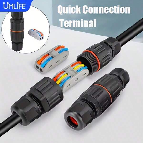 1 Stück Kabel Verbinder, Kabel Verbinder Schnellverbindung Terminal, 2-In-2-Out-3-In-3-Out LED Lampe Außentermin al, kein Schweißen erforderlich