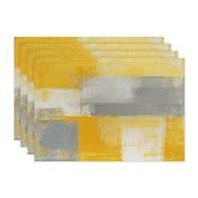 1 szt./4 szt./6 szt. dekoracyjne podkładki, kolorowe akwarelowe lniane podkładki, odporne na plamy podkładki jadalne odpowiednie do domu, restauracji, dekoracji stołu jadalnego, artykułów gospodarstwa domowego - Wielokolorowe - Zobacz 21