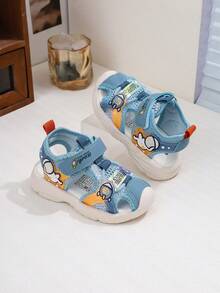 幼儿宝宝防踢夏季凉鞋，新款女童步行鞋，韩版男童沙滩鞋，软底运动鞋 - 藍色 - 查看 2