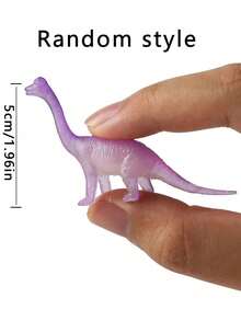 48个装 - 夜光迷你恐龙模型，紫外线激活多色迷你恐龙模型，逼真塑料夜光恐龙玩具，恐龙主题派对礼品，派对用品，恐龙装饰品，礼品袋填充物，皮纳塔填充物，盒装礼品，装饰品，毕业礼物 - 彩色 - 查看 6