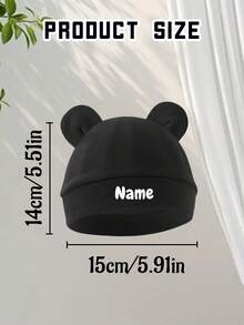 LICVIC 1pc Custom Baby Hat With Cute Ear Design, Newborn Hospital Hat, Suitable For Boys And Girls Daily Use, Scratch-Resistant Warm, All Seasons, Perfect As A Personalized Personal Gift, Gift Idea Back To School, Winter, Valentine'S Day, Versatile, Decorative, Beautiful Lettering, Fashionable, Baby-Like Soft Fluffy, Colorful, Sweet, Kawaii, Cute, Unique, Function, Children'S Day - Style a - View 3