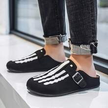 Summer Men's Shoes To Wear A Heel - Free Beach Sandals With Half - Toed Toe Slippers - 黑色 - 查看 4