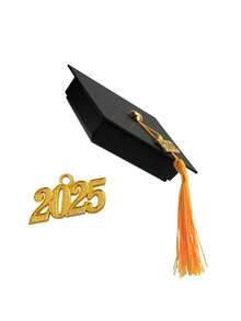 Graduation Gift Box, Black Graduation Cap Gift Box With Gold Tassel, 2025 Metal Badge. Suitable For Gifting To Classmates - Multicolor - View 8
