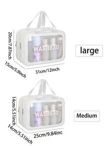 干湿分离双层极具吸引力的旅行便携式收纳袋防水化妆包干湿分离游泳健身包洗漱包用于旅行收纳袋、化妆包、化妆包、度假收纳包、大容量化妆品收纳包化妆盒，用于口红、刷子、护肤品、手机、硬币、小物品，用于家庭、礼物、度假和节日万圣节圣诞节多功能用途、波西米亚风、用于假日海滩、浴室收藏、卧室收藏、大容量 - 黑色 - 查看 3