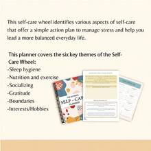 دفتر ذاتي-رعاية مع كتيبات صحية وخطة تغذية، مثالي لتنظيم خطط العمل - هدية رائعة للأصدقاء والزملاء ، لوازم مدرسية ، العودة إلى المدرسة - مقاس واحد - مشاهدة 3