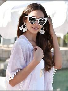 1/8 件 - [定制] 复古心形时尚眼镜，女士心形时尚眼镜，时尚猫眼心形眼镜，婚礼用品，定制派对心形时尚眼镜，多功能，装饰性强，可重复使用，精致时尚，高品质，色彩缤纷，现代时尚，可定制，个性化，独一无二，送给他的理想礼物，送给她的理想礼物，永恒的爱 - 彩色 - 查看 3