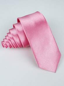 1 pieza Corbata de unicolor para hombre, corbata formal de negocio estrecha (2 pulgadas de ancho), brillante casual, adecuada para uso diario, bodas, banquetes, fiestas, eventos, regalo