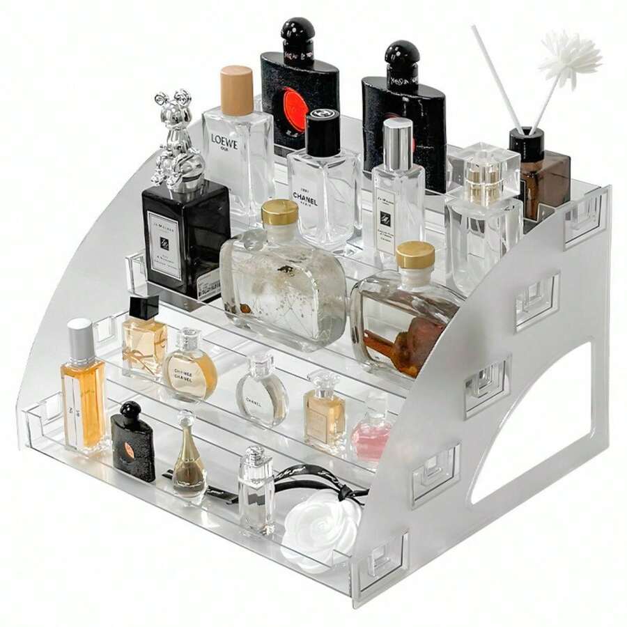 Desktop Shelf, 5-Tier Clear Cosmetic Organizer Acrylic Spice PET Kitchen - Multicolor - View 1