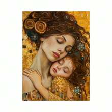 Set di ricamo di diamanti 5D a tema del bacio dorato di Gustav Klimt, artigianato fai-da-te per decorazione domestica, regalo, stile anime, ricamo a mosaico a tutto tondo con punto croce